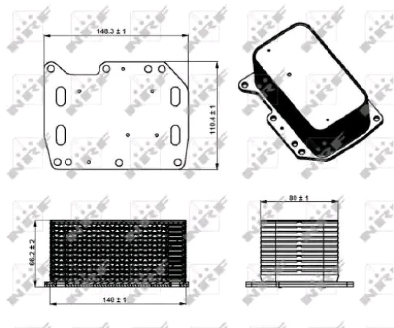 Image of NRF 31334 Oil Cooler EASY FIT with gaskets/seals Aluminium Oil Cooler,engine oil (469)