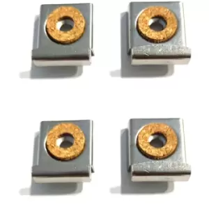 Image of Mirror & Glass Hanging Kit Wall Bracket Clips Set Chrome - Pack of 8