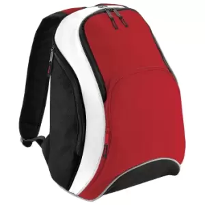 image of Bagbase Teamwear Backpack / Rucksack (21 Litres) (One Size) (Classic Red/Black/White)