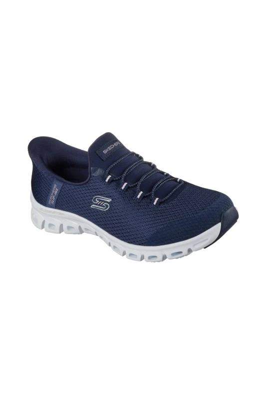 Image of Skechers Womens GLIDE-STEP PURSUIT Slip-In Mesh Bungee Navy Size: 5 Navy Female 5