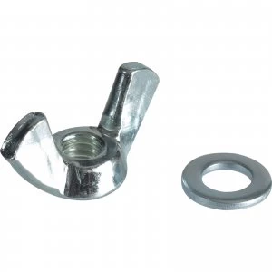 Image of Forgefix Zinc Plated Wing Nuts and Washers M6 Pack of 10