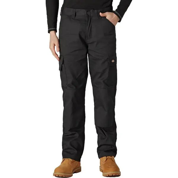 Image of Dickies Mens Everyday Polycotton Knee Pad Pouches Workwear Trousers 38R - Waist 38', Inside Leg 32' Black ED247-BLK-38R