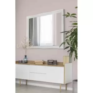 Image of MirrorOutlet Hamilton White Shabby Chic Design Wide Wall Mirror 137 x 106cm