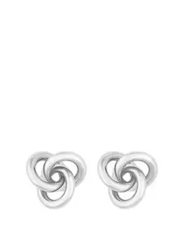 Image of Jon Richard Silver Plated Open Knot Stud Earrings, Silver, Women