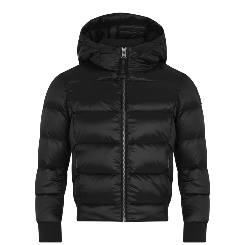 Image of Parajumpers Kids Mariah Water Resistant Hooded Long Sleeve Short Puffer Jacket Pen Black 710 female 8Y