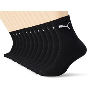 image of 18 pair Puma Sport Socken Short Crew Tennis Socks Gr. 35 - 49 Unisex, color:200 - black, Socken & Strumpfe:47-49