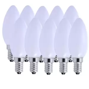 Image of 5 Watts E14 LED Bulb Opal Candle Warm White Dimmable, Pack of 10