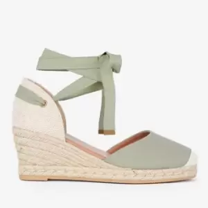 Image of Barbour Womens Candice Wedged Espadrilles - Olive - UK 3