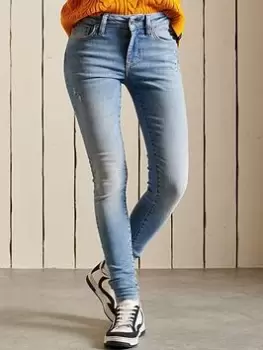 Image of Superdry Mid Rise Skinny Jean - Light Blue Size 28, Women