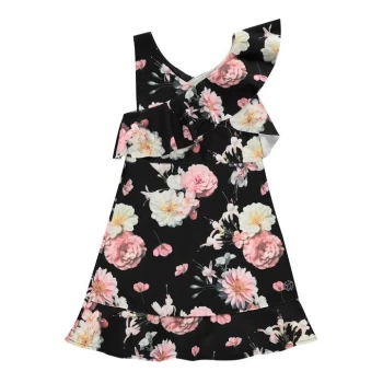 image of Firetrap Frill Dress Girls - Black Floral