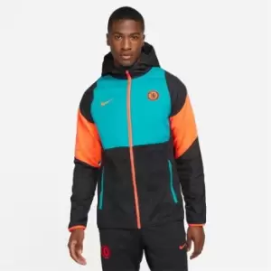 Image of Nike Chelsea FC Winter Hood Jacket Mens - Blue