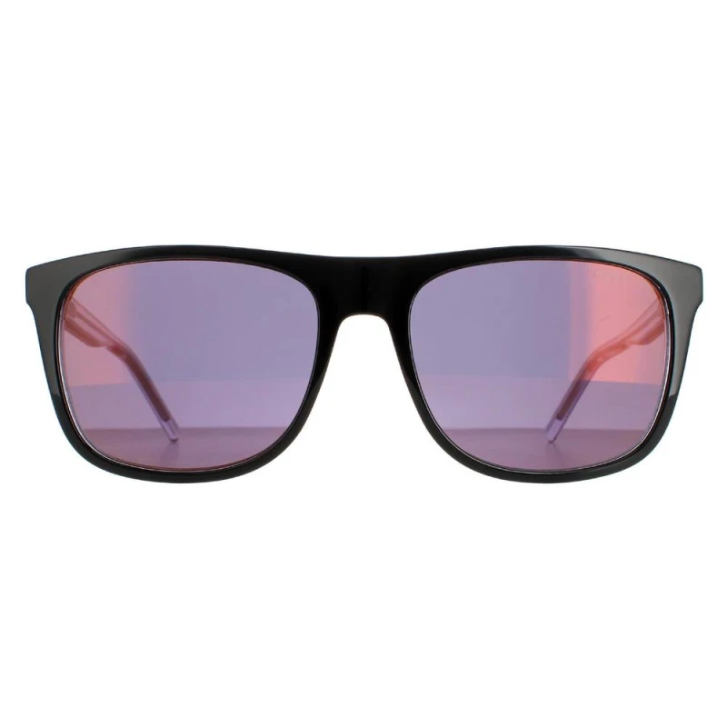 Image of HUGO Rectangle Black Crystal Red Mirror HG 1194/S Black male
