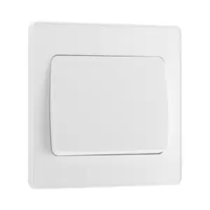 image of BG Evolve Pearl White Single Light Switch 20A 16Ax 2 Way Wide Rocker - PCDCL12WW