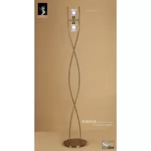 Image of Floor lamp Alaska G9 2 Bulbs G9, antique brass