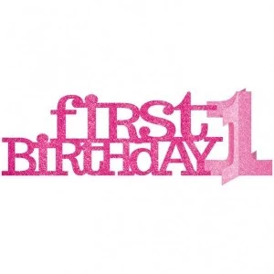 Image of 1st Birthday Glitter Centrepiece (Pink)