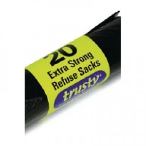 Image of 2Work Black Medium Duty Extra Strong Refuse Sacks Pack of 600 2W8101