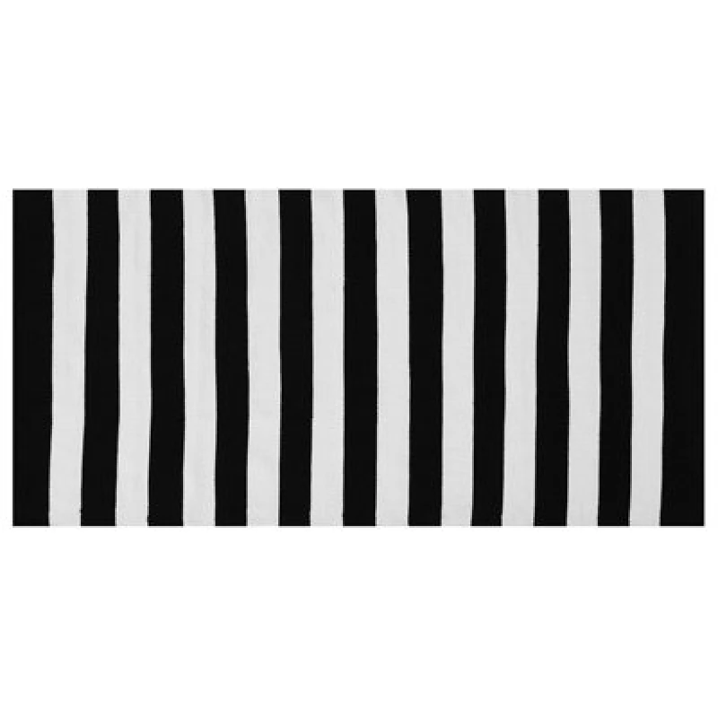 Image of Beliani Outdoor Rug Tavas Black/ White 80 X 150 Cm