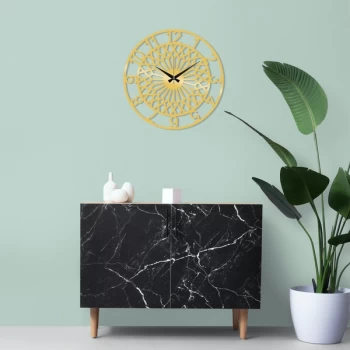 Image of Metal Wall Clock 31 - Gold Gold Decorative Metal Wall Clock