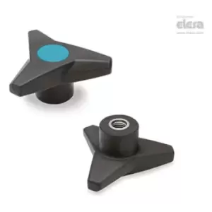 Image of Elesa - soft Three-arm knob-VB.839/63 SST-M8-Soft-C5 Blue