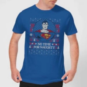 image of Superman May Your Holidays Be Super Mens Christmas T-Shirt - Royal Blue - L