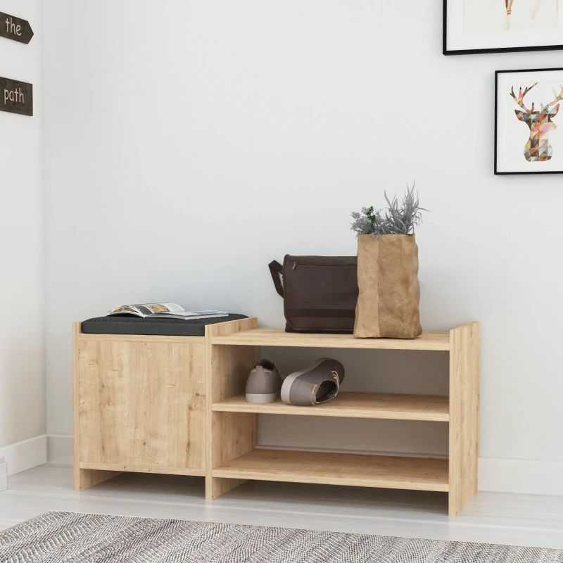 Image of GFW Munslow Hallway Storage Unit in Light Oak Light Oak Unisex