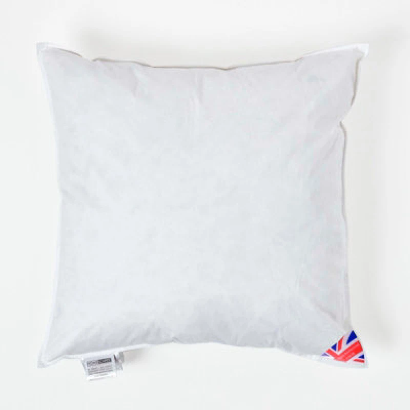 Image of HOMESCAPES Duck Feather Cushion Pad - Luxury Cushion Filler and Inserts 55 x 55cm (22 x 22) - White - Homescapes SF1213G-EU