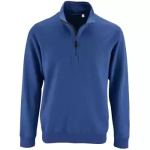 image of SOLS Mens Stan Contrast Zip Neck Sweatshirt (3XL) (Royal Blue)