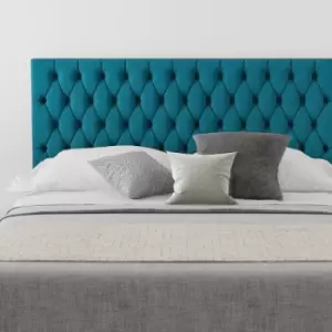 image of Monroe Upholstered Headboard, Plush Velvet, Teal - Headboard 60cm Size Single (90x190)