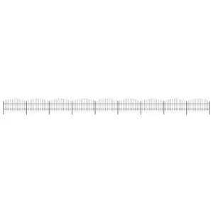 Image of Vidaxl Garden Fence With Spear Top Steel (0.75-1)x15.3 M Black