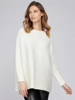 Image of Barbour International Galvez Rib Knit Jumper - White, Size 12, Women