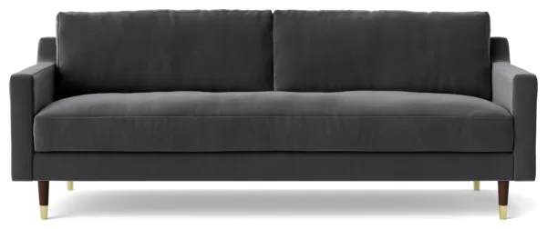 Image of Swoon Rieti Velvet 3 Seater Sofa - Granite Grey