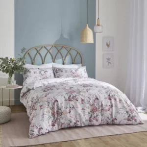 image of Catherine Lansfield Dried Flowers Duvet Cover and Pillowcase Set Grey