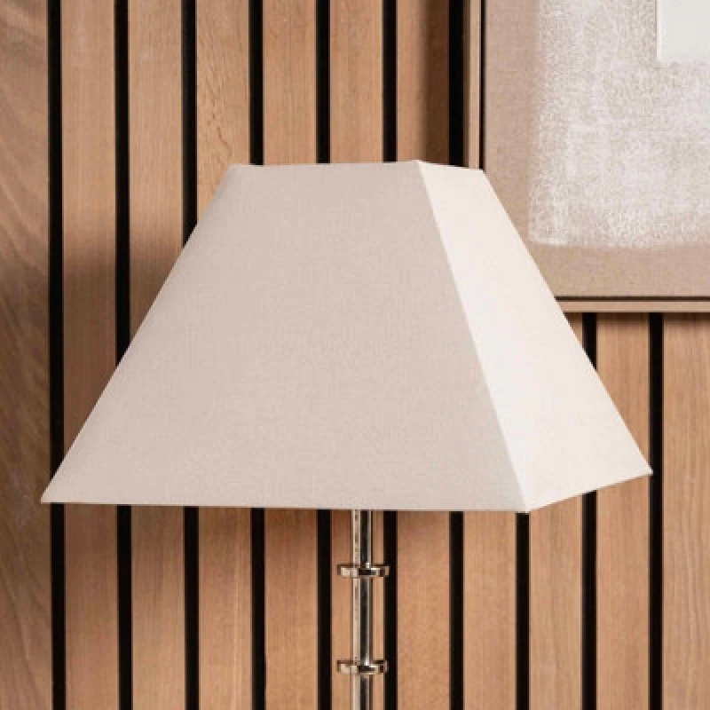 Image of Pacific Lifestyle 30Cm Cream Cotton Tapered Square Lamp Shade Pyramid Table Lampshades
