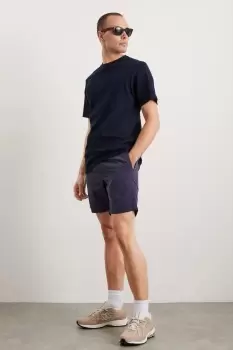Image of Navy Plain Crinkle Swim Short