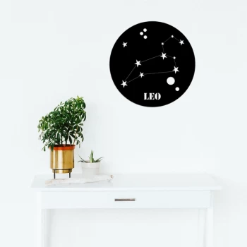 Image of Leo Horoscope - Black Decorative Metal Wall Accessory