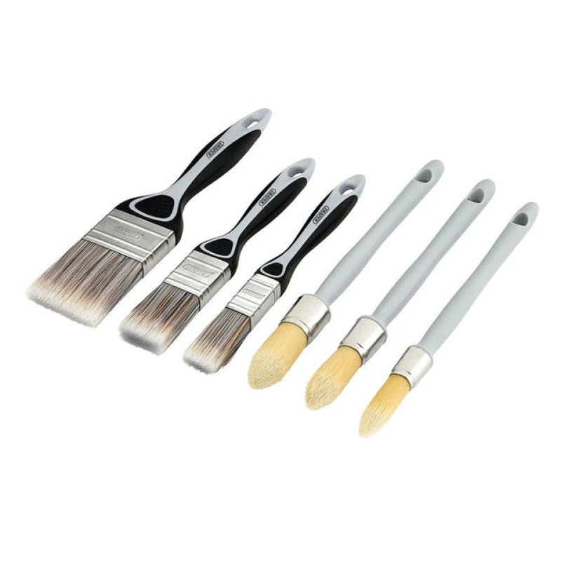 Image of Draper 20450 Flat and Round Sash Paint Brush Set (6 Piece) 20450