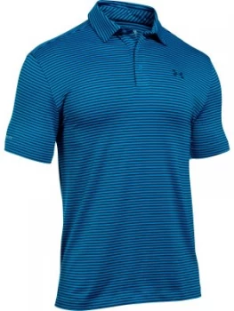 Urban Armor Gear Mens Coldblack Tee Time Stripe Polo Royal Blue