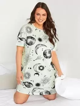 Image of Yours Celestial Print Sleeptee - Lime, Green, Size 22-24, Women