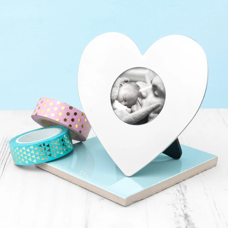 Image of Treat Republic Silver Plated Heart Photo Frame Silver