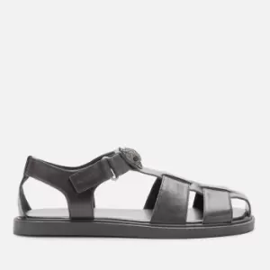 Image of Kurt Geiger London Mens Oliver Leather Fisherman Sandals - Black - UK 9