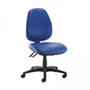 image of Jota high back operator chair with no arms - Ocean Blue vinyl