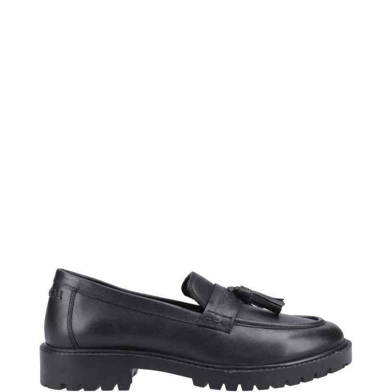Image of Hush Puppies Girls Abigail Junior Leather School Shoes UK Size 10 (EU 28) Black HUS826-BLACK-10