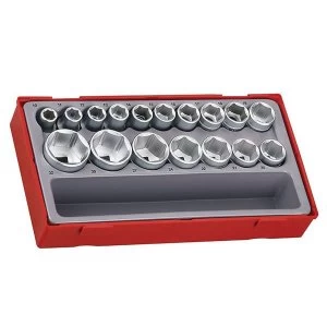 Image of Teng TT1217-6 Metric 6-Pt Socket Set, 17 Piece - 1/2in Drive