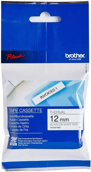 Image of Brother MK231SBZ Original P-touch Black on White Tape 12mm x 4m