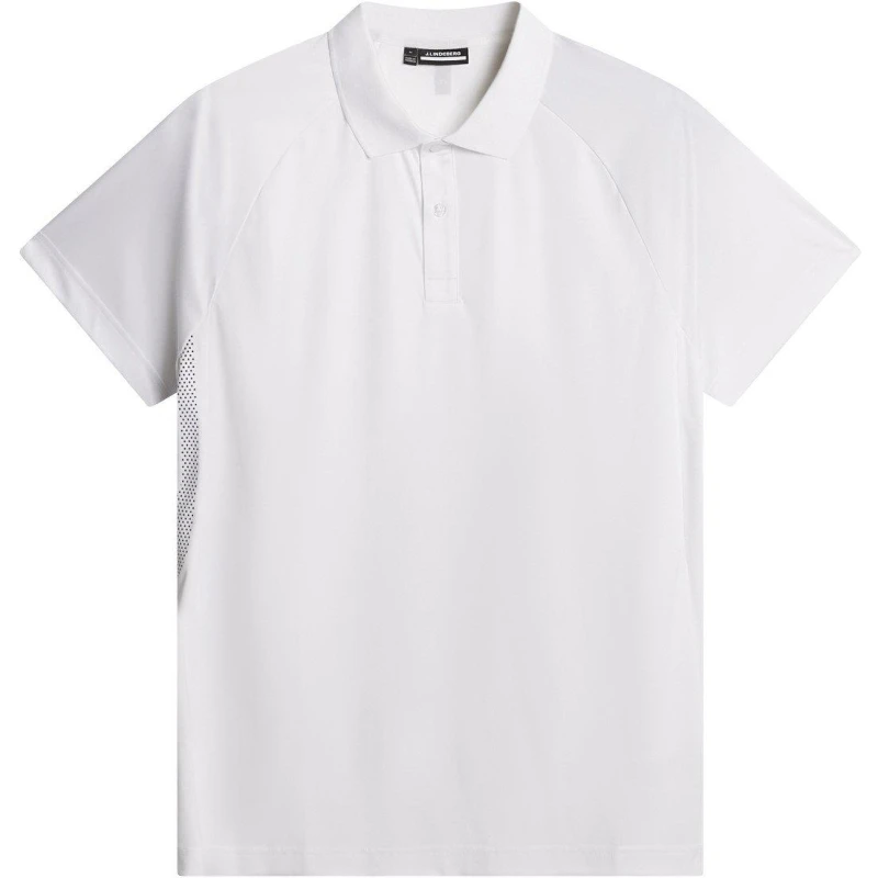 Image of J Lindeberg Golf Mens Sola Short-Sleeve Performance Polo Shirt White male Small