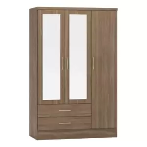 image of Seconique Nevada 3 Door 2 Drawer Wardrobe - Rustic Oak Effect