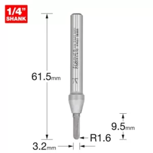 Image of Trend CRAFTPRO Radius Router Cutter 3.2mm 9.5mm 1/4"