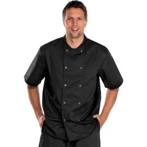 Image of Click Workwear Chefs Jacket Short Sleeve Large Black Ref CCCJSSBLL Up