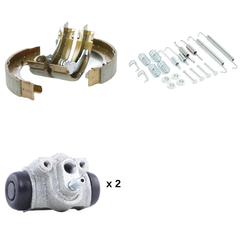 Image of RIDEX 70B2161 Brake Shoes Set, Rear Axle, with accessories Brake Shoe Set (70)