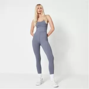 Missguided MSGD Sports Racer Neck Gym Unitard - Grey